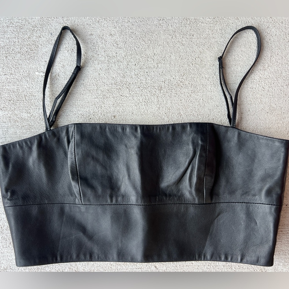 Alexander Wang T Leather Corset Top – 100% Lambskin – Size M